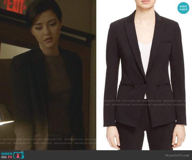 Scuba Jacket by Veronica Beard worn by Katie Findlay on Nancy Drew