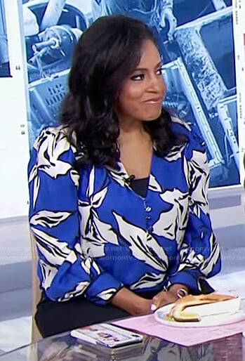 Sheinelle’s blue floral top on Today