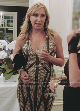 Sonja's pink and black mesh dress on The Real Housewives of New York City
