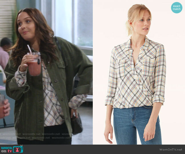 Driftwood Plaid Surplice by Splendid worn by Jo Wilson (Camilla Luddington) on Greys Anatomy