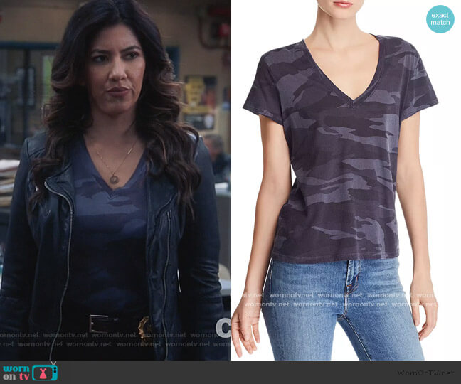 Kate V-Neck Camo Tee by Splendid worn by Rosa Diaz (Stephanie Beatriz) on Brooklyn Nine-Nine