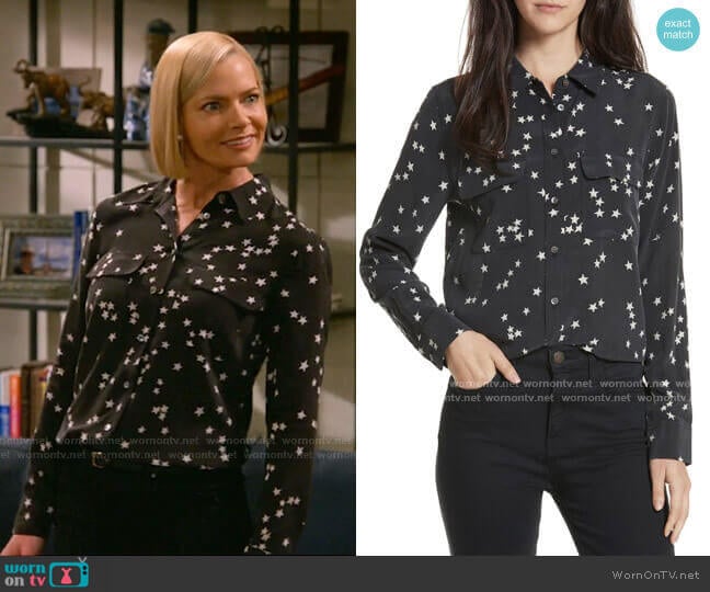 Equipment Starry Night Silk Shirt worn by Jill Kendall (Jaime Pressly) on Mom