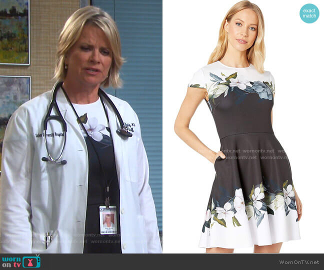 Louva Opal Print Dress by Ted Baker worn by Kayla Brady (Mary Beth Evans) on Days of our Lives