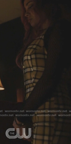 Toni's yellow plaid button front jumpsuit on Riverdale