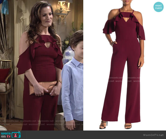 Plaza Jumpsuit by Trina Turk worn by Chelsea Lawson (Melissa Claire Egan) on The Young & the Restless