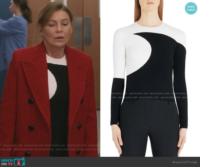 Moon Inlay Ribbed Sweater by Valentino worn by Meredith Grey (Ellen Pompeo) on Greys Anatomy