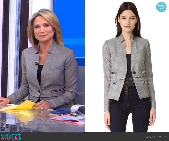 Paloma Zipper Jacket by Veronica Beard worn by Amy Robach on Good Morning America