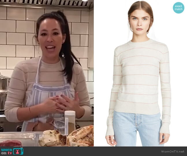 Striped Fitted Cashmere Sweater by Vince worn by Joanna Gaines on Today Shows