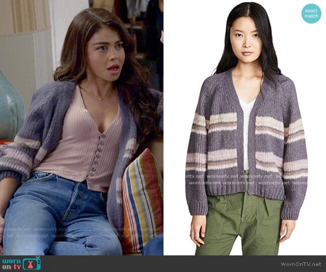 Haley’s purple striped cardigan on Modern Family