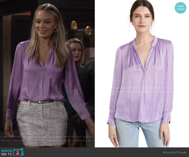 Tink Satin Tunic by Zadig &Voltaire worn by Abby Newman (Melissa Ordway) on The Young and the Restless