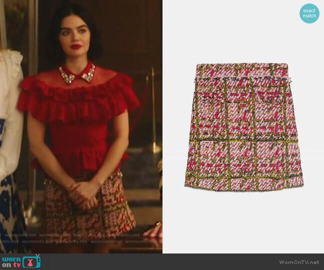 Check Skirt by Zara worn by Katy Keene (Lucy Hale) on Katy Keene