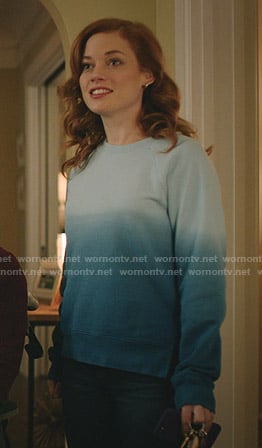 Zoey's blue ombre sweatshirt on Zoeys Extraordinary Playlist