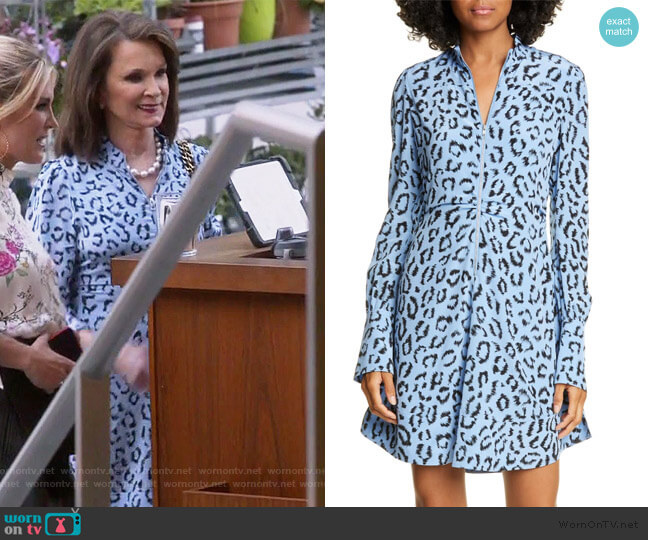 Marcella Leopard Print Long Sleeve Silk Minidress by A.L.C. worn by Dale Mercer on The Real Housewives of New York