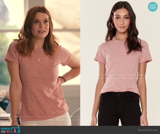 Schoolboy Crewneck Tee by ATM Anthony Thomas Melillo worn by Maddie Townsend (JoAnna Garcia Swisher) on Sweet Magnolias