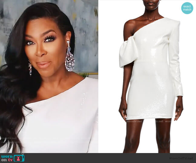 Sequined One-Shoulder Dress by Alex Perry worn by Kenya Moore on The Real Housewives of Atlanta