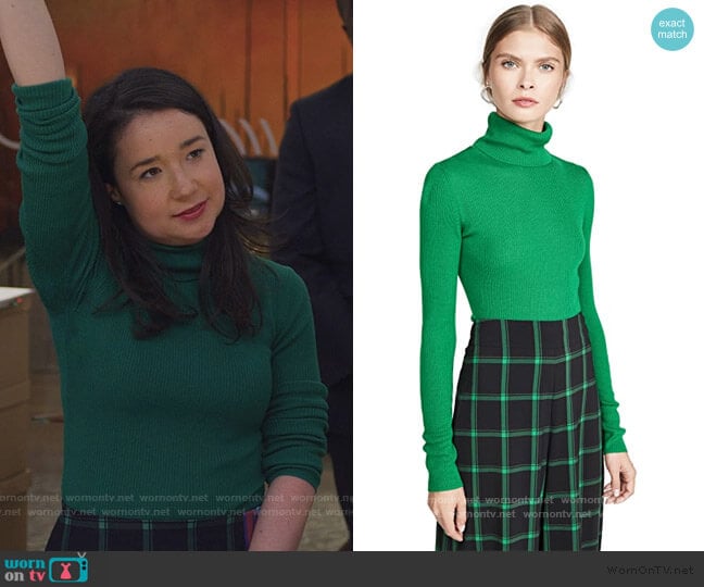 Roberta Long Sleeve Rib Turtleneck worn by Marissa Gold (Sarah Steele) on The Good Fight