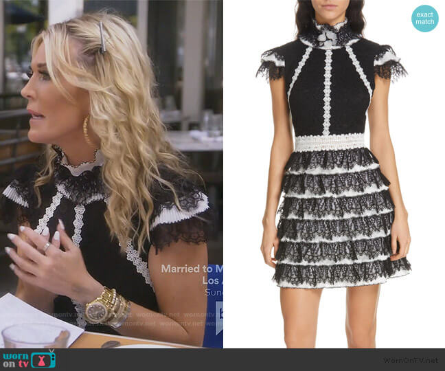Cyra Ruffle Lace Minidress by Alice + Olivia worn by Tinsley Mortimer  on The Real Housewives of New York City