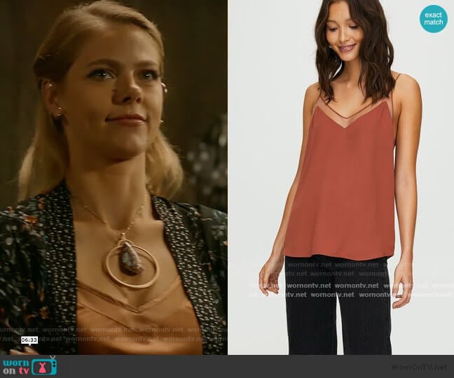 Galen Camisole by Babaton at Aritzia worn by Isobel Evans-Bracken (Lily Cowles) on Roswell New Mexico