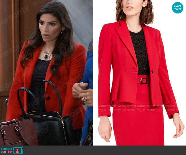 WornOnTV: Brook Lynn’s red peplum blazer on General Hospital | Amanda ...