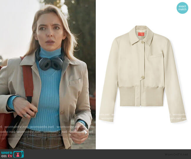 Cotton-gabardine Jacket In Beige by Commission worn by Villanelle (Jodie Comer) on Killing Eve