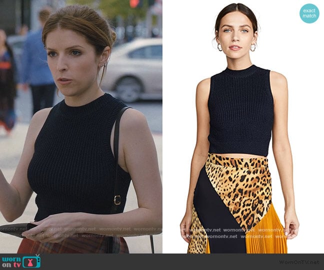 Sleeveless Cropped Knit Top with V at Back by Cushnie worn by Darby (Anna Kendrick) on Love Life