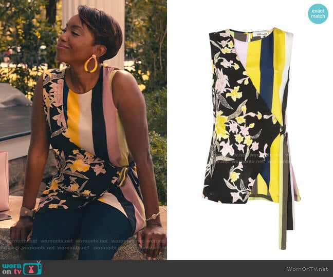 Sedona Top by Diane von Furstenberg worn by Helen Decatur (Heather Headley) on Sweet Magnolias