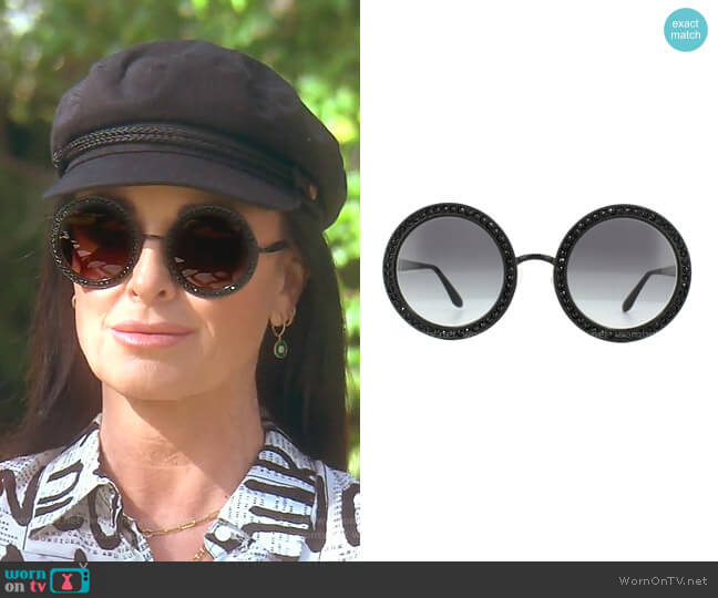 DG 2170B Sunglasses by Dolce & Gabbana worn by Kyle Richards on The Real Housewives of Beverly Hills