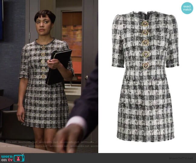 Tweed Short Dress by Dolce & Gabbana worn by Lucca Quinn (Cush Jumbo) on The Good Fight