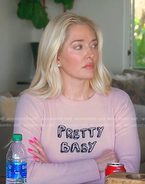 Erika’s pink Pretty Baby sweater on The Real Housewives of Beverly Hills