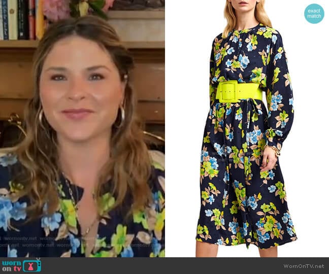 Velodie Long Wrap Dress by Essentiel Antwerp worn by Jenna Bush Hager on Today