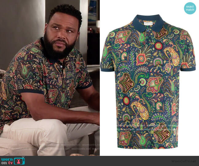 Paisley Print Polo Shirt by Etro worn by Andre Johnson (Anthony Anderson) on Black-ish