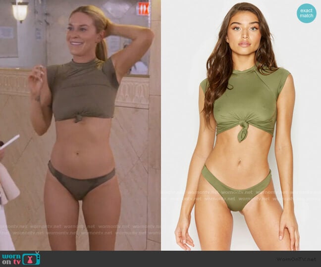 Wornontv Leah S Green Crop Top And Bikini Bottoms On The Real Housewives Of New York City