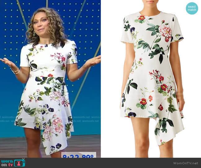 Garden Floral Asymmetrical Dress by Stylestalker worn by Ginger Zee on Good Morning America