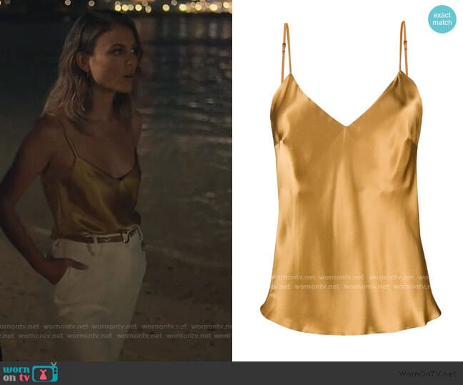 Noa’s gold satin cami on The Baker and the Beauty