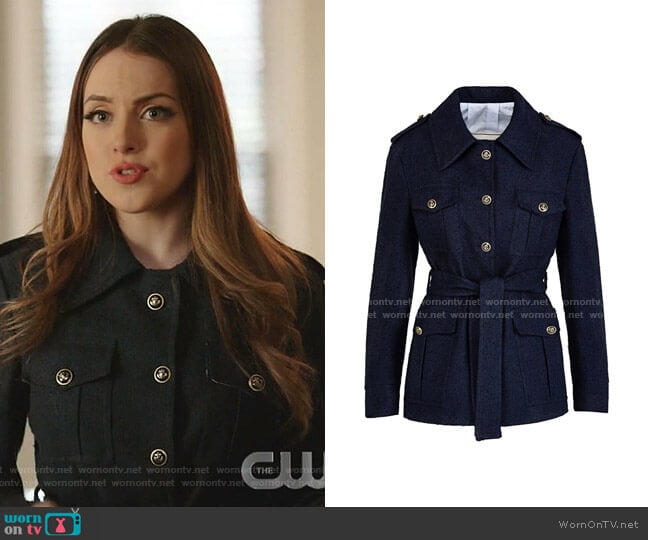 Sahariana Linen Cotton Blend Jacket by Giuliva Heritage worn by Fallon Carrington (Elizabeth Gillies) on Dynasty