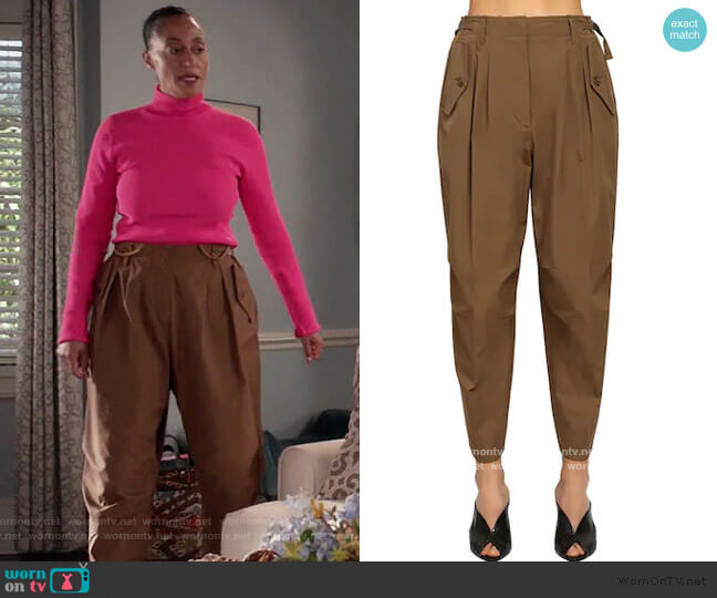 High Waist Cotton Canvas Cargo Pants by Givenchy worn by Rainbow Johnson (Tracee Ellis Ross) on Black-ish