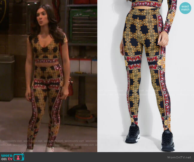 Clovia Baroque Leggings by Guess worn by Gabi Hernandez (Camila Banus) on Days of our Lives