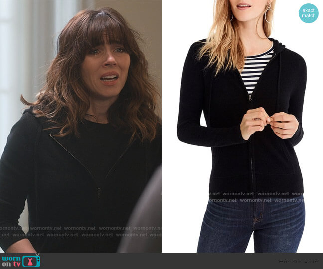 Everyday Cashmere Zip Hoodie by J. Crew worn by Judy Hale (Linda Cardellini) on Dead to Me