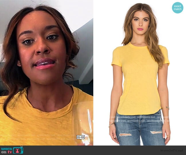 Sheer Slub Crewneck Tee by James Perse worn by Rachel Audubon (Michelle Bathe) on All Rise