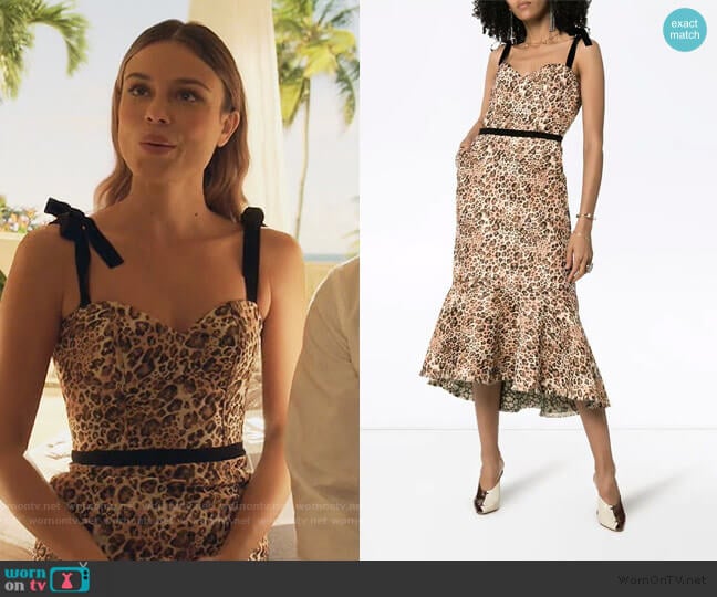 Love Between Species Midi Dress by Johanna Ortiz worn by Noa Hamilton (Nathalie Kelley) on The Baker & the Beauty
