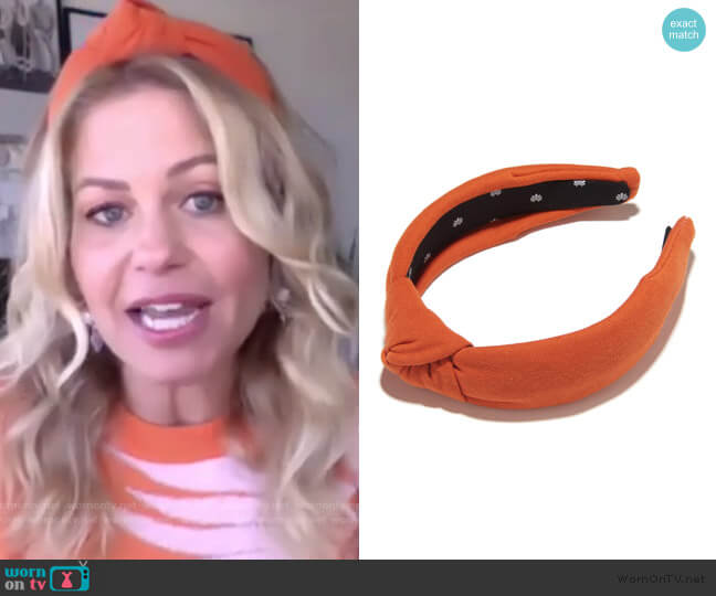 Burnt Orange Jersey Headband by Lele Sadoughi worn by Candace Cameron on The Talk