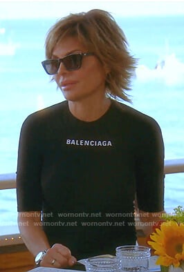 Lisa’s black Balenciaga print top on The Real Housewives of Beverly Hills