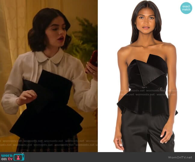 Peplum Blouse by Marianna Senchina worn by Katy Keene (Lucy Hale) on Katy Keene