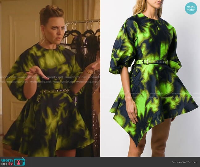 Printed Asymmetric Dress by Marques Almeida worn by Amanda (Helene Yorke) on Katy Keene