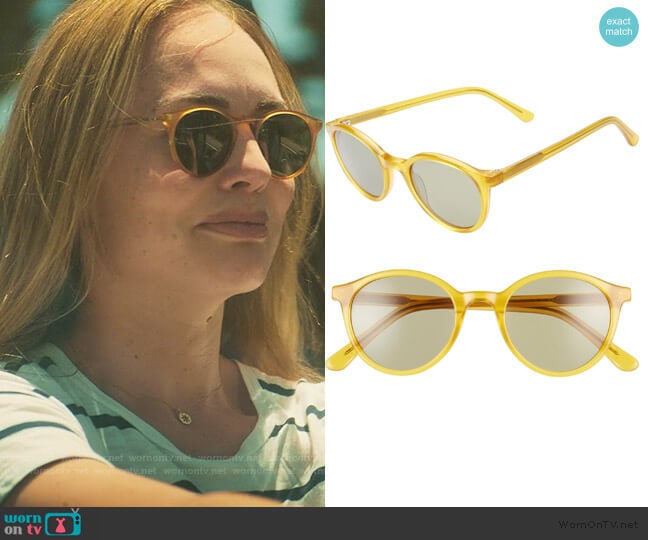 Layton 48mm Round Sunglasses by Madewell worn by Zoe Walker (Laura Haddock) on White Lines