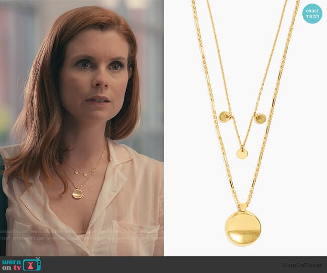 Nostalgia Coin Necklace Set by Madewell worn by Maddie Townsend (JoAnna Garcia Swisher) on Sweet Magnolias