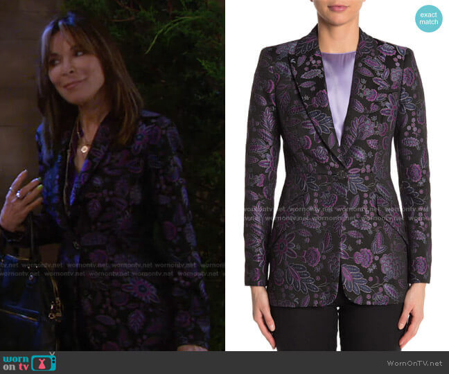 Madison Jacquard Blazer by Elie Tahari worn by Kate Roberts (Lauren Koslow) on Days of our Lives