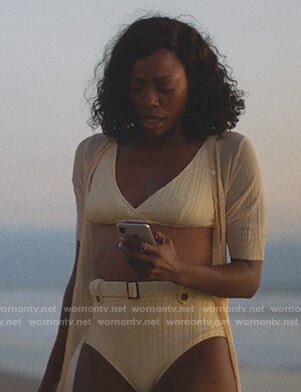 Molly’s white belted bikini on Insecure