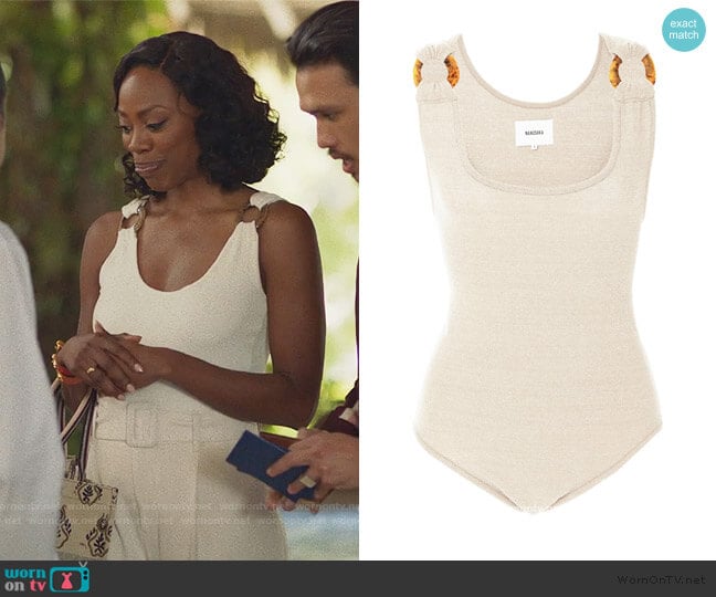 Maike Ring Detailed Terry-Knit Bodysuit by Nanushka worn by Molly Carter (Yvonne Orji) on Insecure