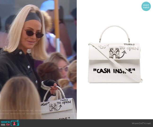 Jitney 2.8 Cash Inside Bag by Off-White worn by Dorit Kemsley  on The Real Housewives of Beverly Hills